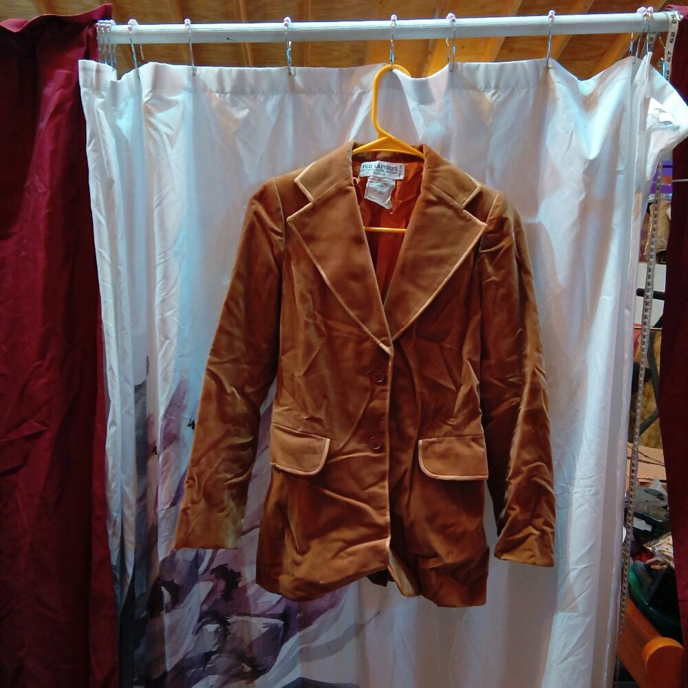 Vintage Ted Lapidus haute culture paris is is tan velvet blazer size 36